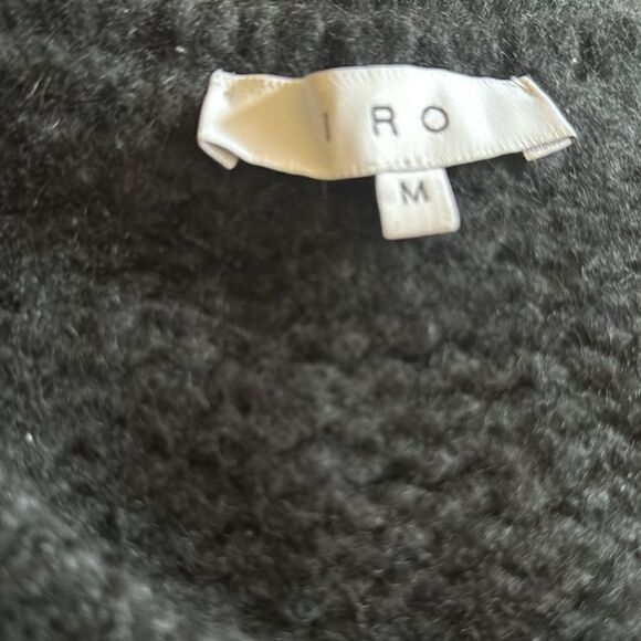 IRO black chunky knit ladder/shredded sleeve wool/alpaca/polyamide blend sweater - Picture 8 of 8